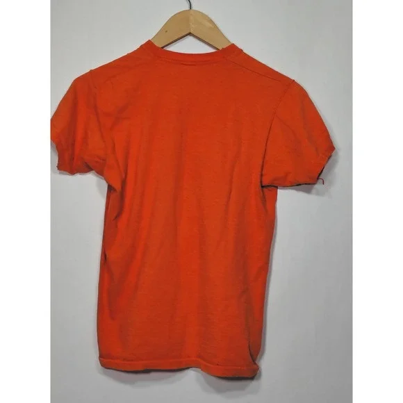 Vintage Orange Rush Marijuana Leaf Graphic T-Shirt Single Stitch Made in USA M